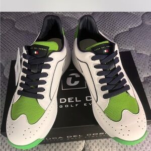 Duca del Cosma Green and White Golf shoes